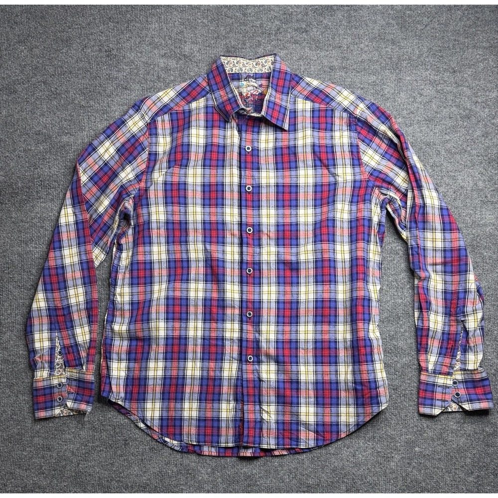 Robert Graham Long Sleeve‎ Button Down Shirt Men's Large Plaid/Paisley